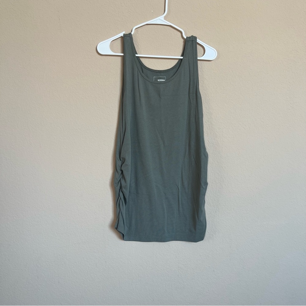 Olive Green Sleeveless Maternity Tank